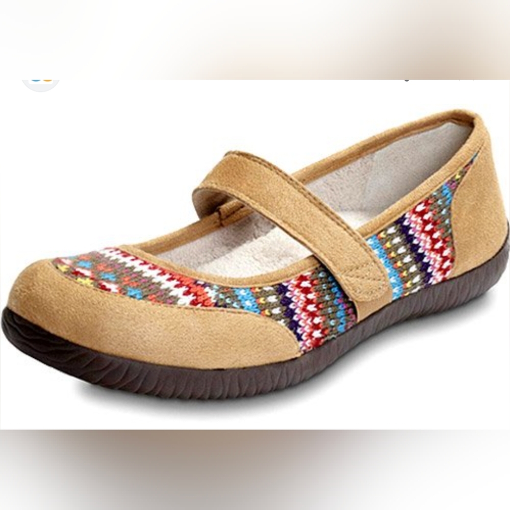 ORTHAHEEL* podiatrist designed multicolour boho western fleece lined shoes sz 37